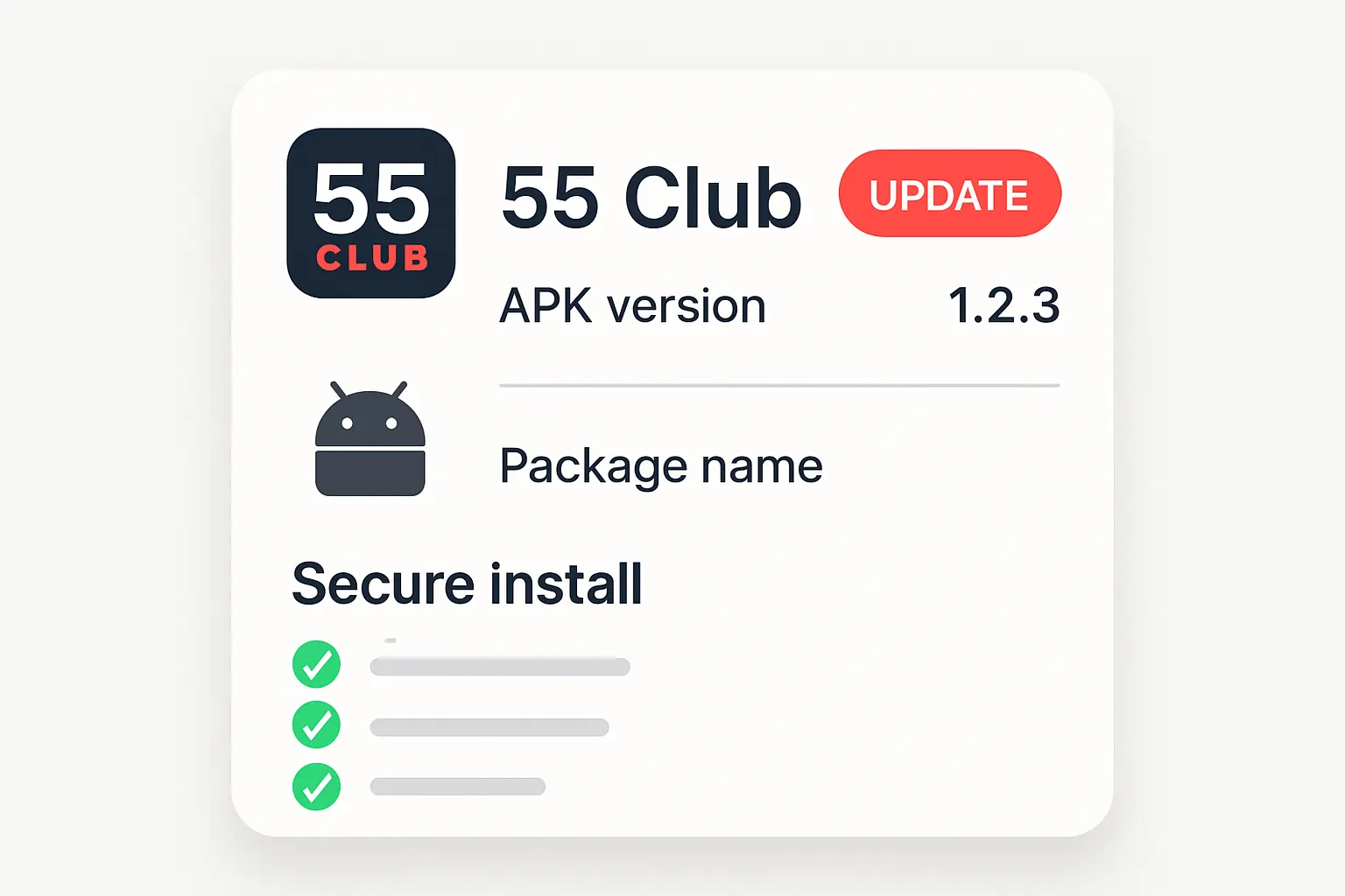 55 Club version details